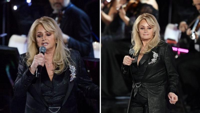 Colaj de două fotografii cu Bonnie Tyler în concerte