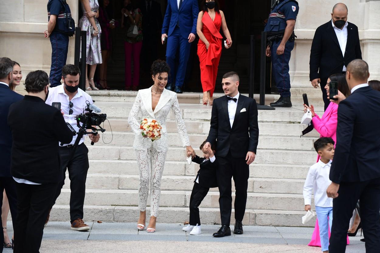 Marco Verratti împreună cu soția lui, modelul Jessica Aidi