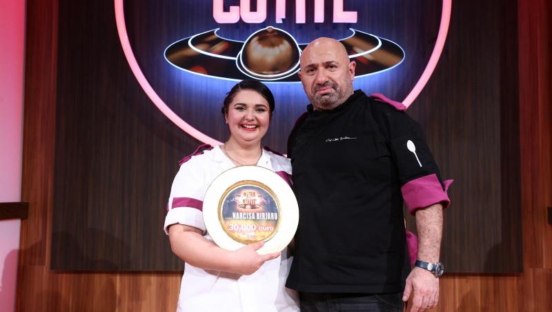 Chef Cătălin Scărlătescu la Chefi la Cuțite, alături de Narcisa Birjaru, câștigătoarea sezonului 9