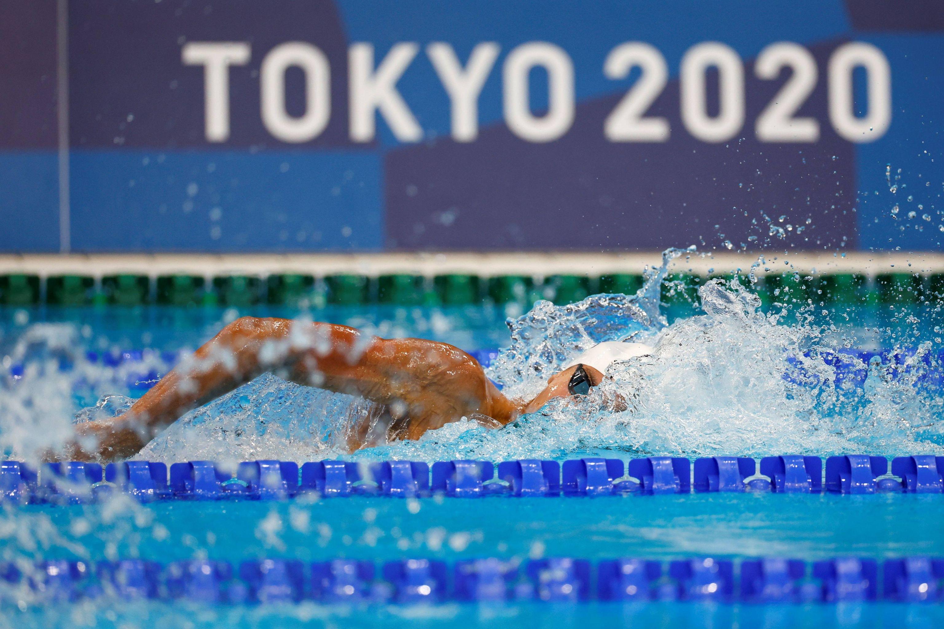 David Popovici înoată la JO de la Tokyo