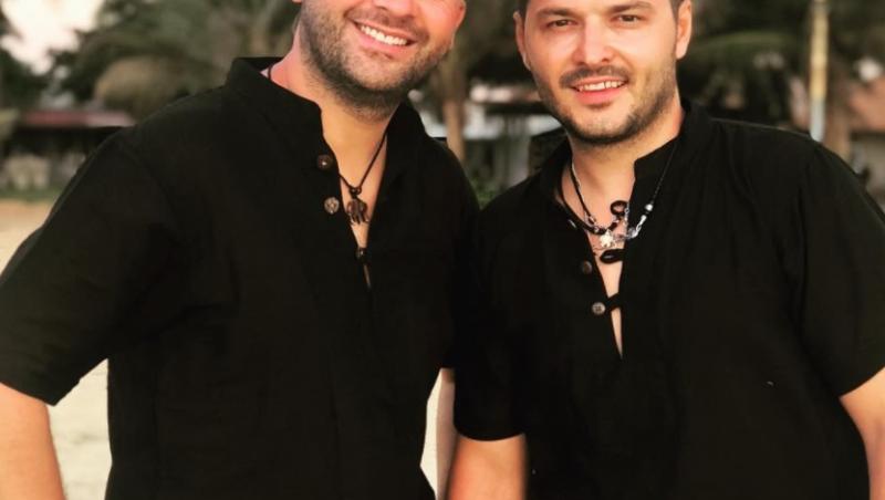 Liviu Vârciu și Andrei Ștefănescu, îmbrăcați în negru, la Asia Express