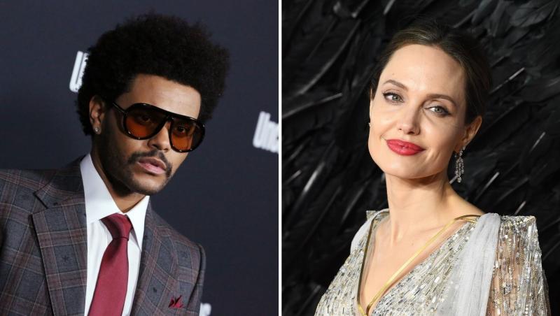 Angelina Jolie și The Weeknd, surprinși la restaurant, la cină romantică