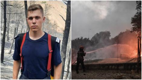 Cine este cel mai tânăr pompier român care luptă cu flăcările  din Grecia. Povestea emoționantă a lui Andor
