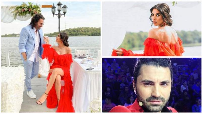 Colaj de fotografii cu Pepe și fosta soție Raluca Pașcu, îmbrăcată într-o rochie roșie