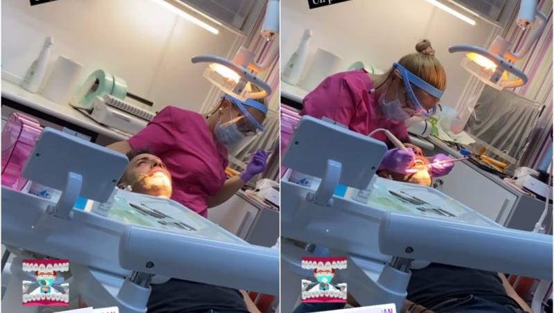 Liviu, la dentist. Maria l-a filmat chiar în timpul intervenției medicale