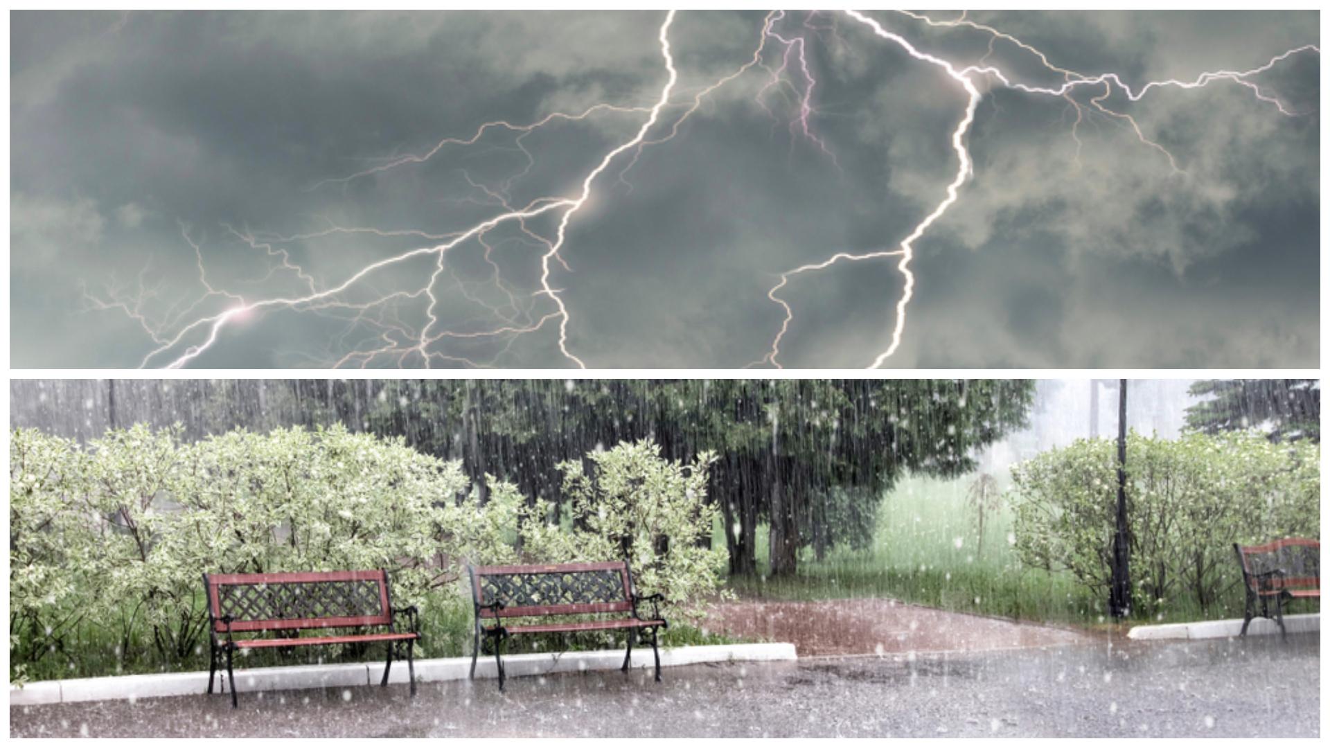 Cod galben de vijelii și grindină. Ce zone sunt vizate de avertizarea meteorologilor