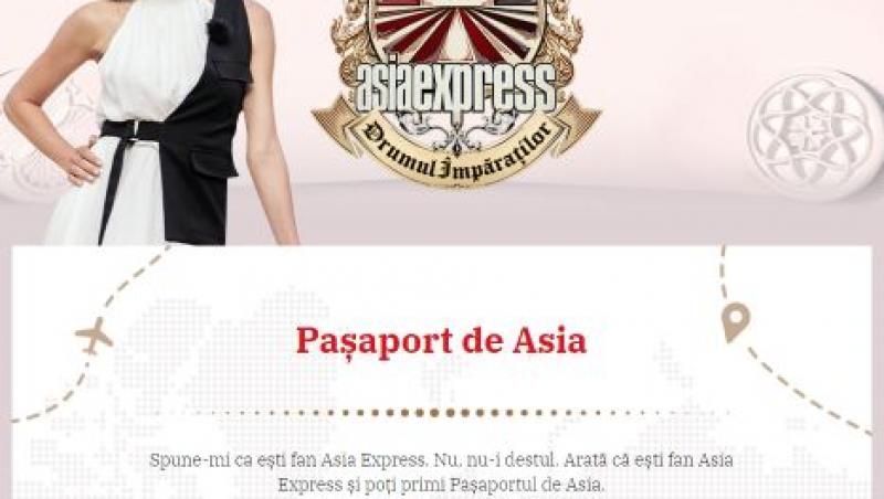 Asia Express - Drumul Împăraților, cel mai dur reality-show difuzat de Antena 1, lansează astăzi concursul Pașaport de Asia, concurs ce pune la bătaie o experiență de neuitat pentru unul dintre fanii emisiunii.