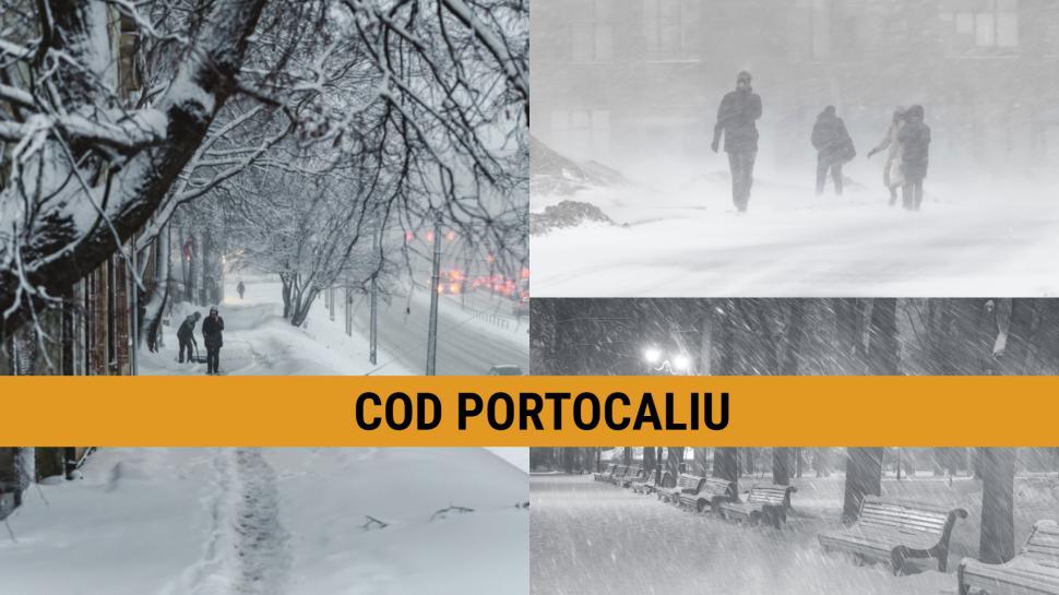 Alertă meteo! Cod portocaliu de viscol și ninsori abundente! Ce zone sunt vizate de avertizarea meteorologilor