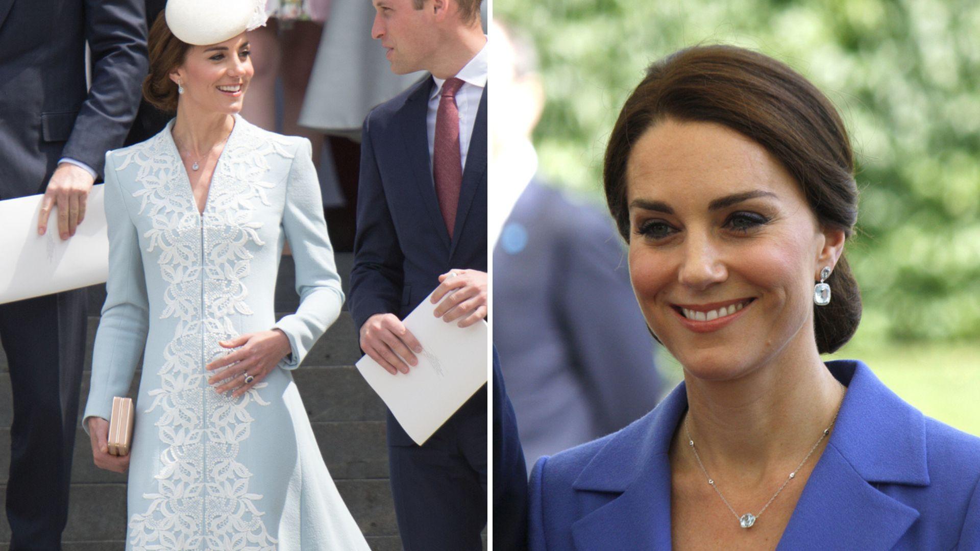 Un colaj cu două fotografii cu Kate Middleton.