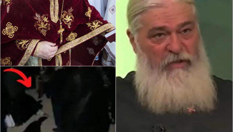 Părintele Calistrat este acuzat că a lovit două enoriașe în curtea Mănăstirii Vlădiceni din Iași.