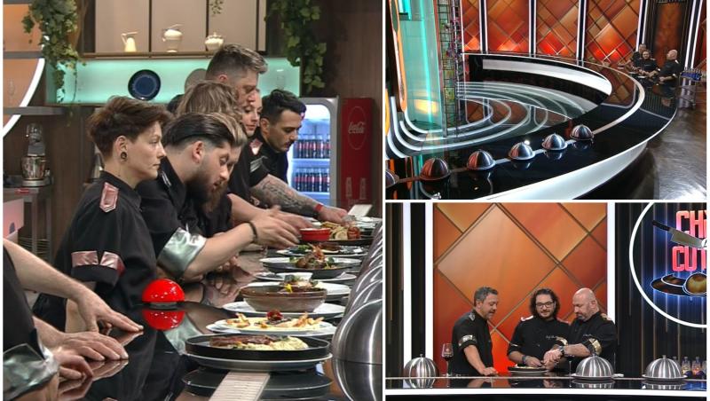 Sorin Bontea, Florin Dumitrescu și Cătălin Scărlătescu au degustat farfuriile concurenților intrați la duel în ediția 32 a emisiunii Chefi la cuțite