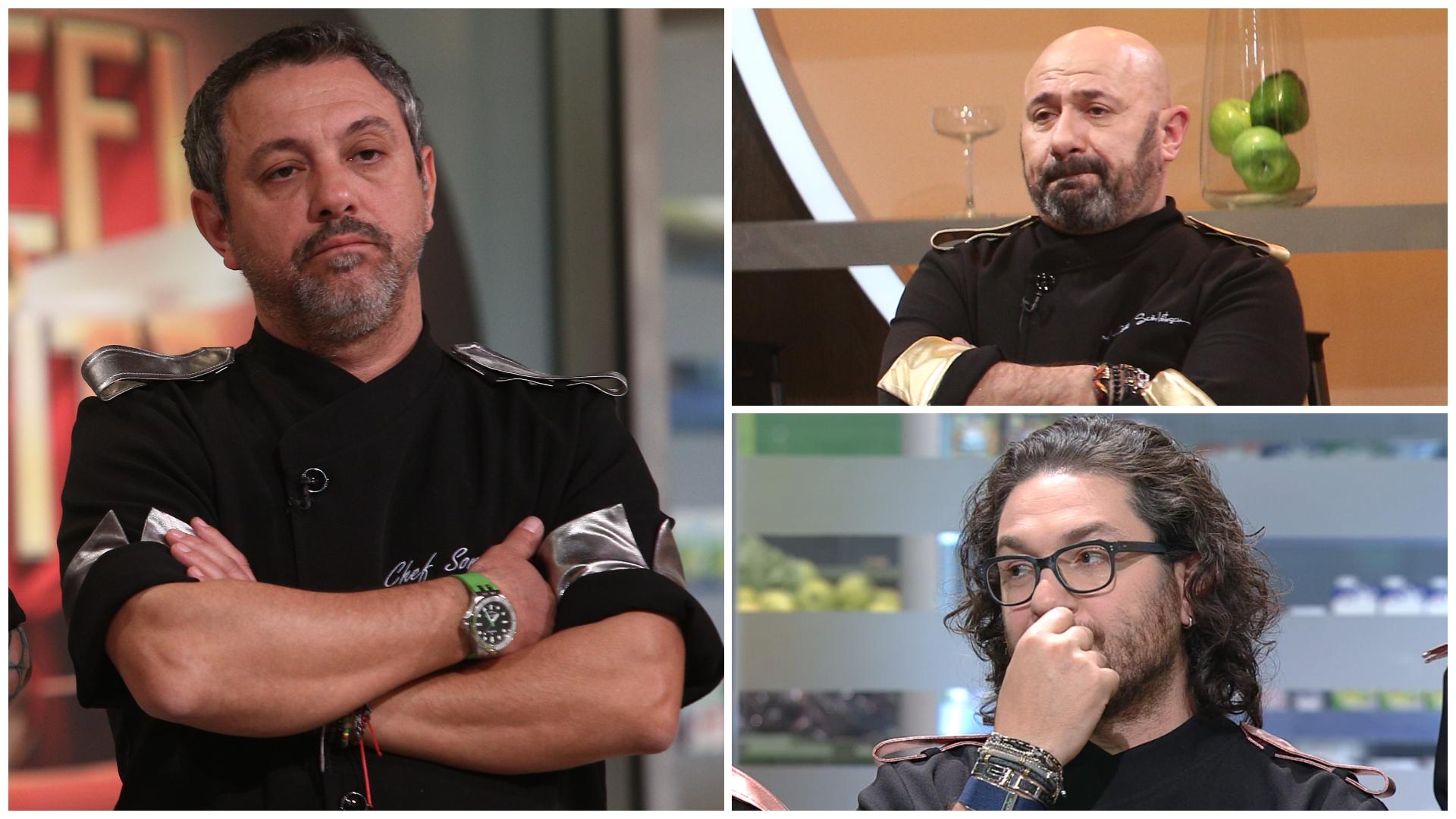 Colaj cu Florin Dumitrescu, Sorin Bontea și Cătălin Scărlătescu în bucătăria Chefi la cuțite
