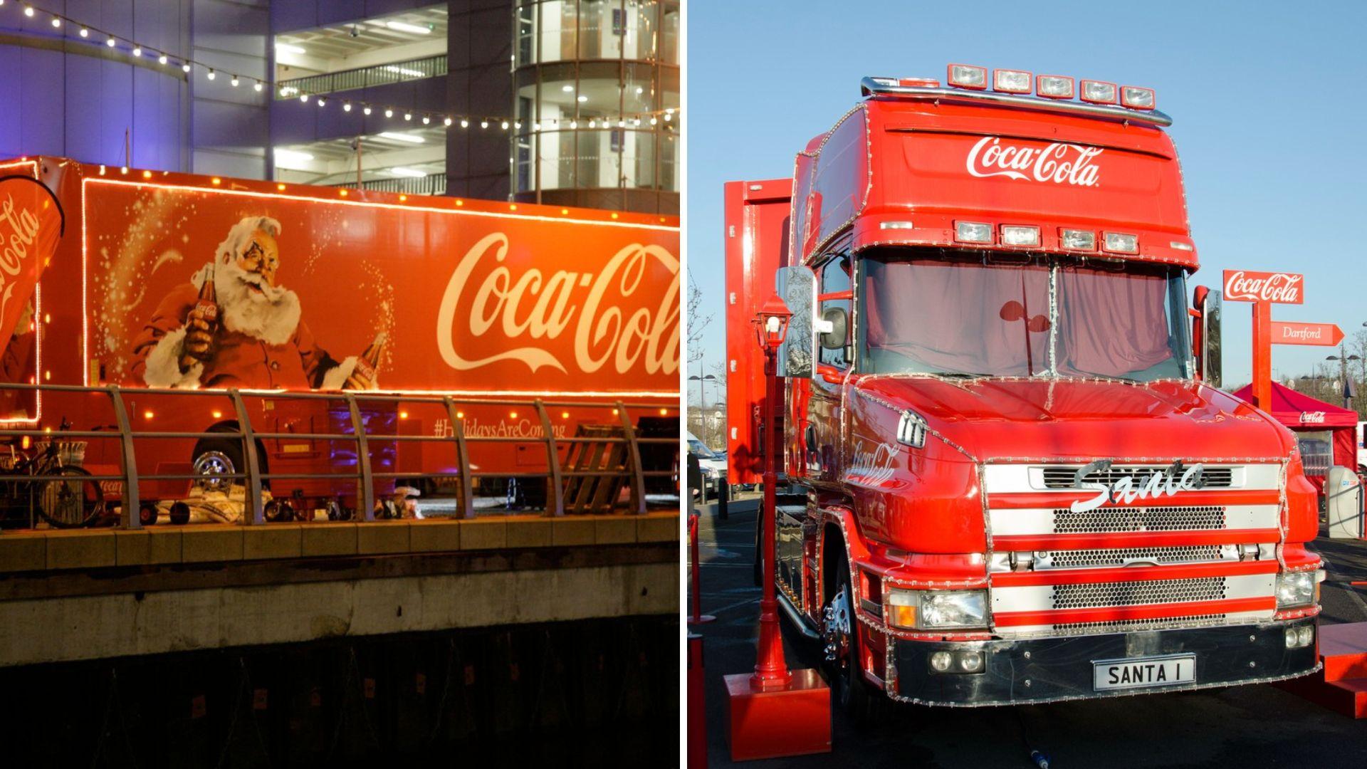 VIDEO. Camionul Coca-Cola al lui Moș Crăciun a luat foc într-o zonă intens circulată din Capitală. Imaginile au devenit virale