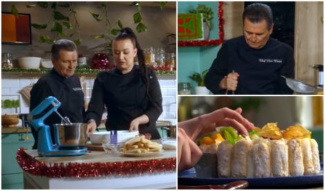Hello Chef sezon 4, episodul 16 din 11 decembrie 2022. Roxana Blenche și Nea Marin au făcut o super rețetă de tort diplomat