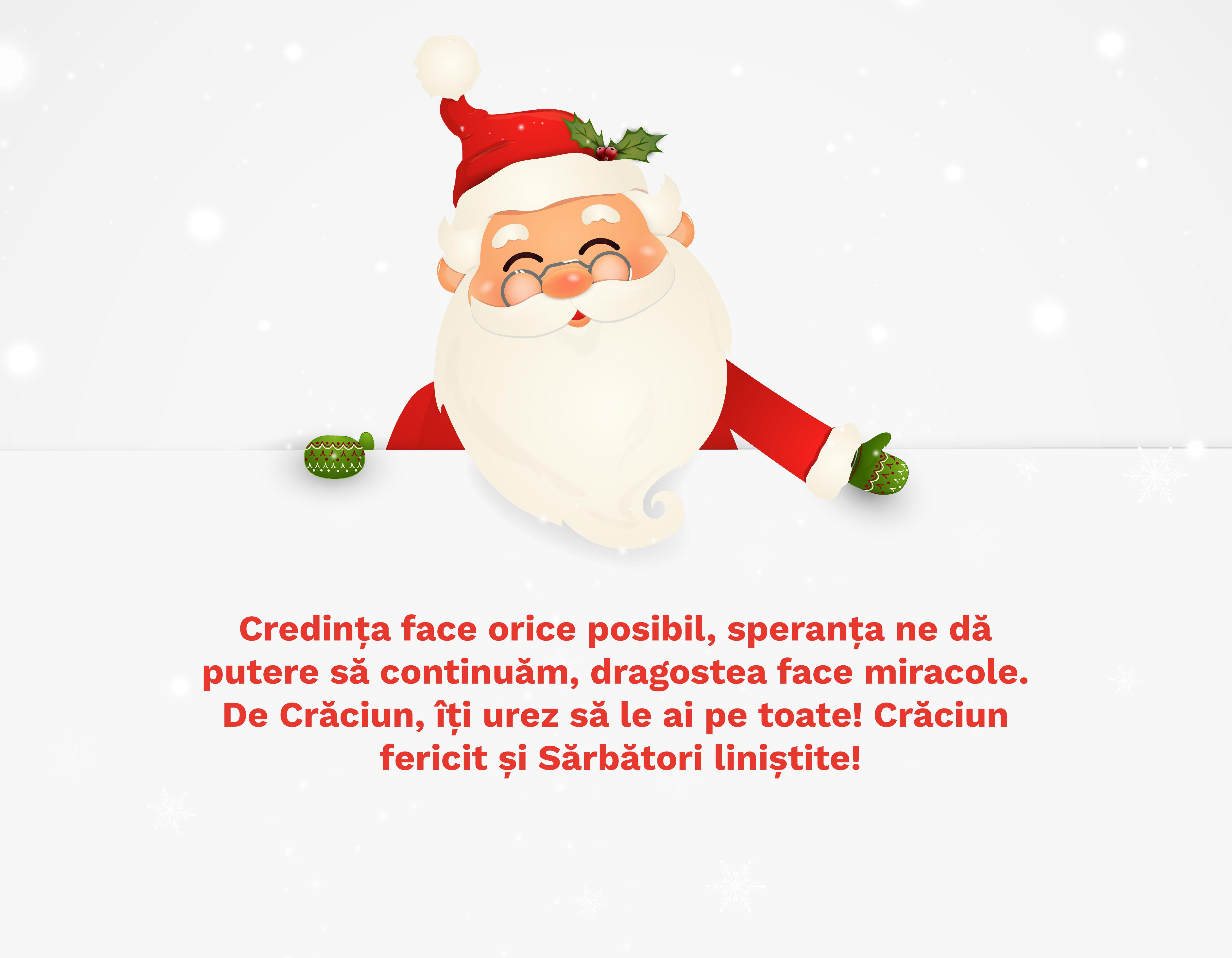 imagine alba cu mos craciun si mesaje de craciun fericit 2022