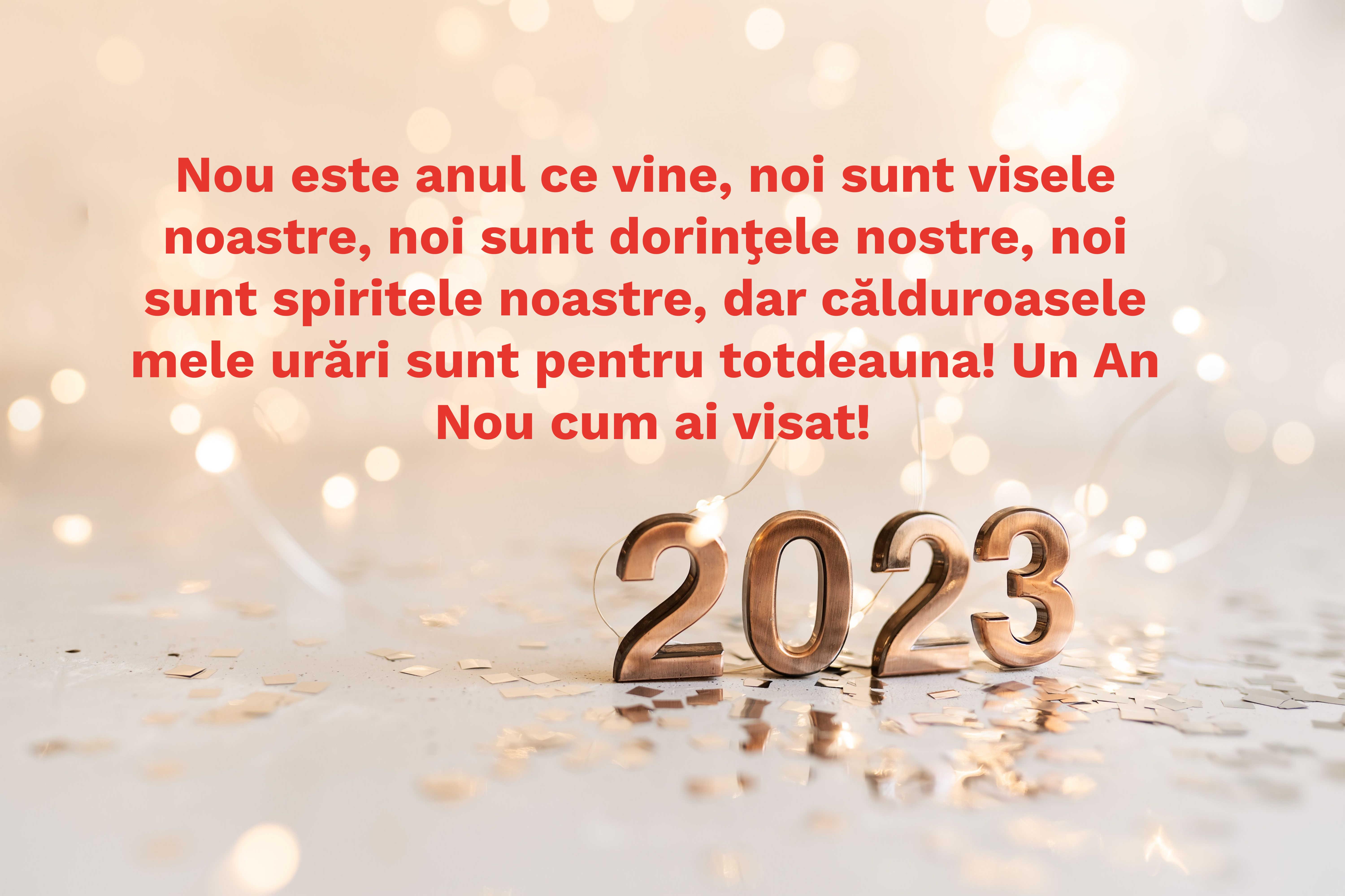 felicitare aniversara de anul nou 2023 cu mesaj si urare de revelion