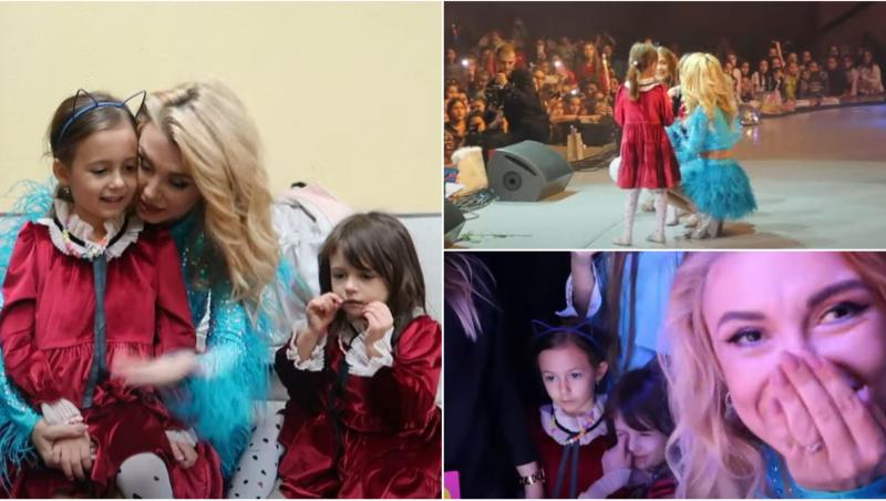 Andreea Bălan și-a dus fetițele, pentru prima oară, pe scenă. Cum au reacționat fiicele sale în fața publicului