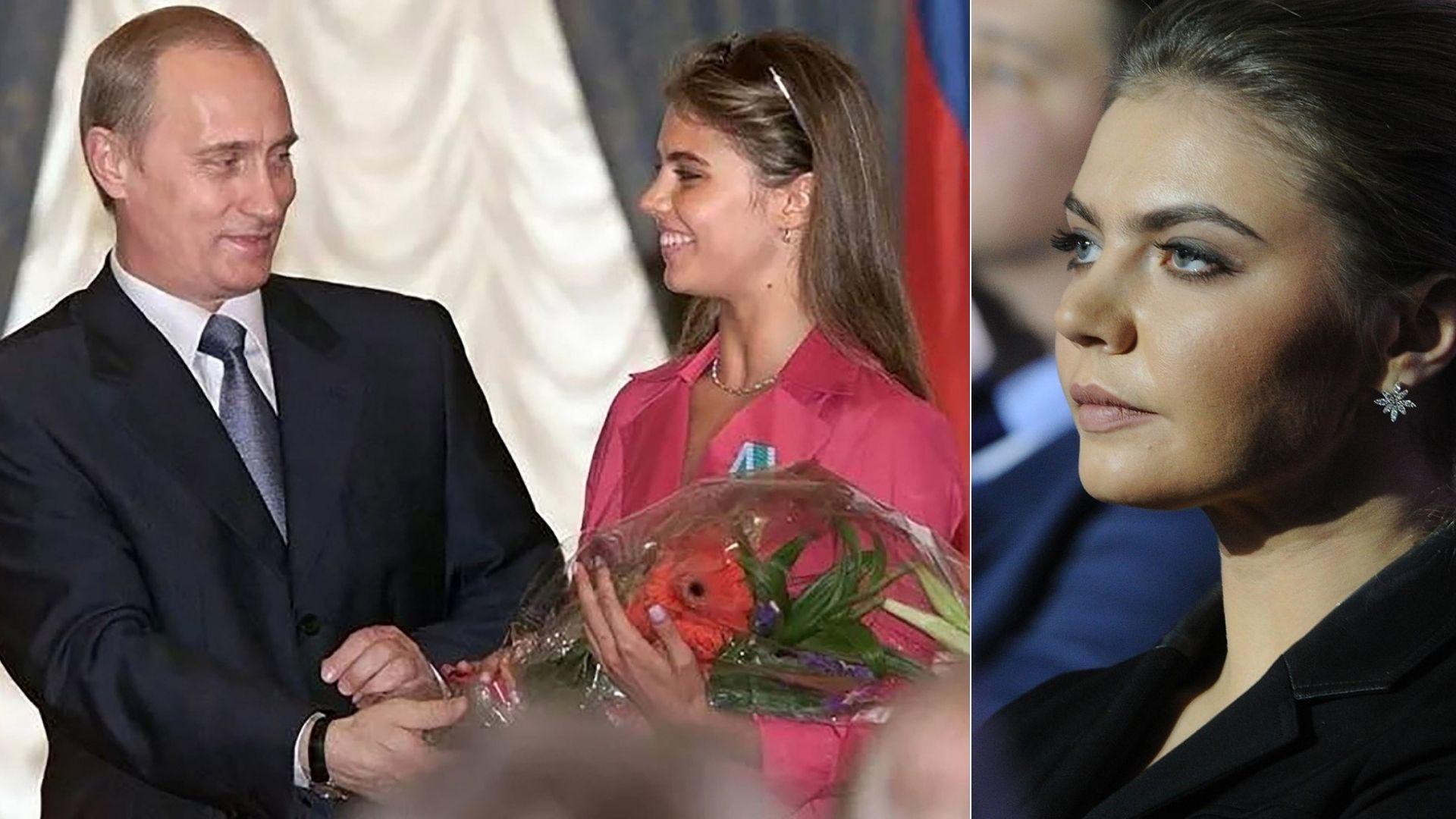 colaj de imagini cu vladimir putin care ii da flori fostei gimnaste alina kabaeva