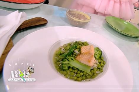 Mâncare de mazăre cu broccoli și somon. Rețeta lui chef Nicolai Tand la Super Neatza, 1 martie 2022