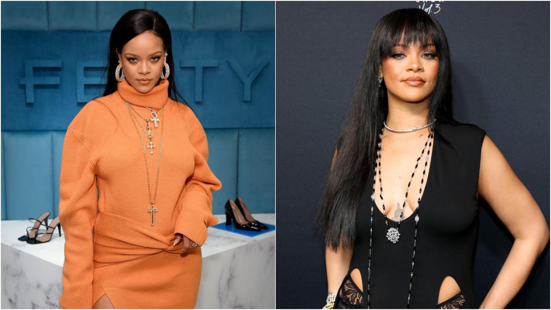 Colaj cu Rihanna în două ipostaze diferite