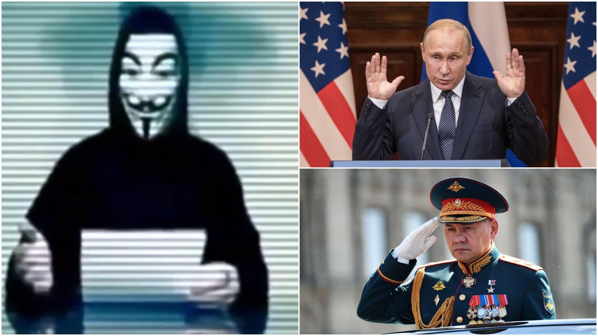 Colaj cu Anonymous, Vladimir Putin și Serghei Șoigu