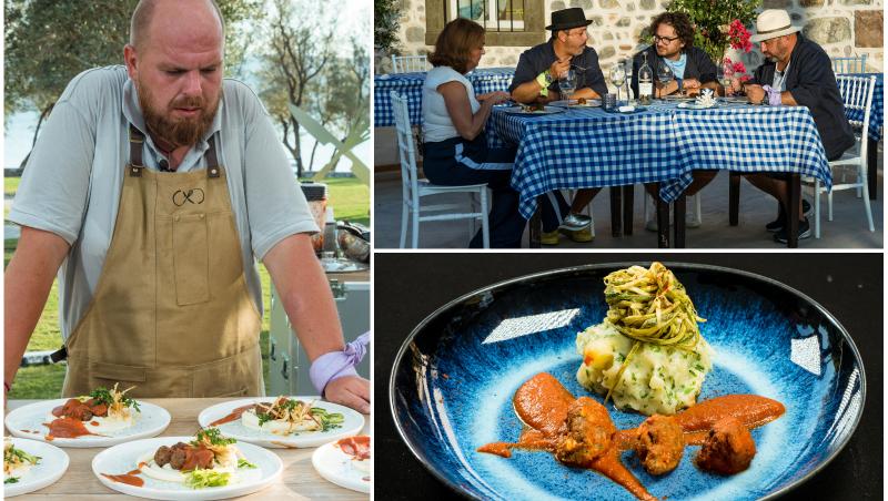 Bontea, Scărlătescu, Dumitrescu și un chef din Lesbos au făcut degustarea, în ediția 6 a emisiunii Chefi fără limite