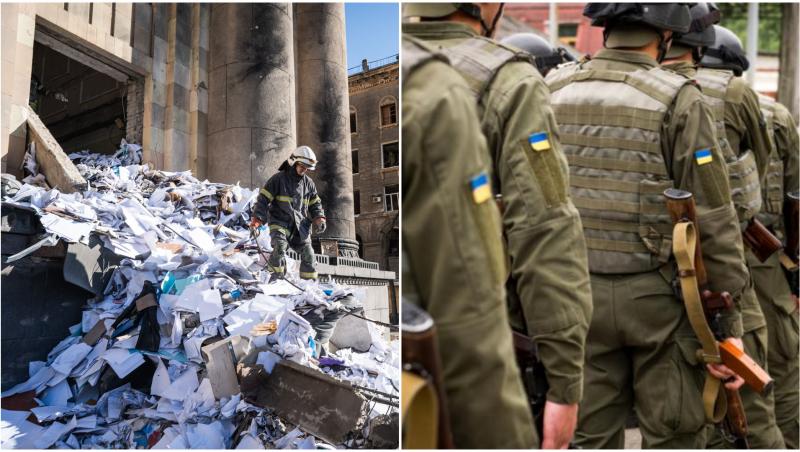 Colaj cu bombardamente în Ucraina