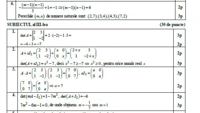 Simulare BAC 2022 matematică: subiecte și barem de corectare. Cum se rezolvă subiectele primite de elevii de a 12-a și a 13-a