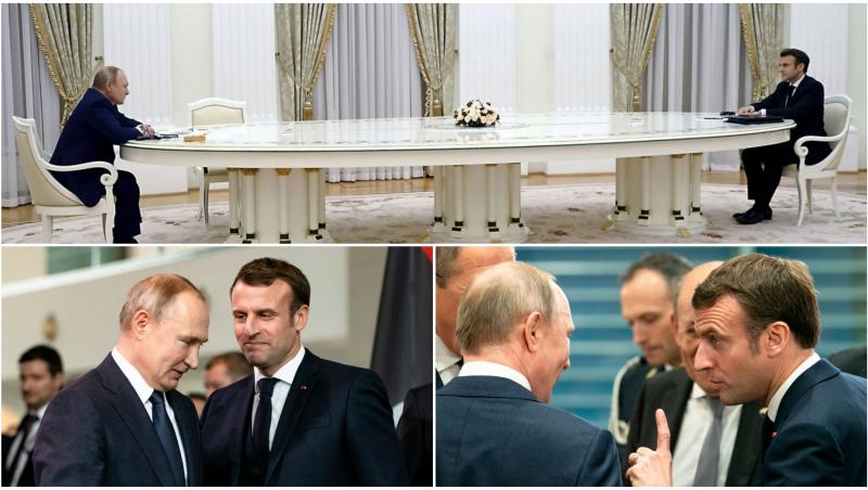 Colaj cu Vladimir Putin și Emanuel Macron