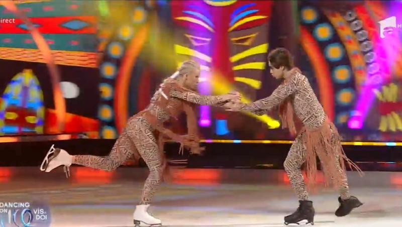 Dancing on Ice - Vis în doi, 16 aprilie 2022. Carmen Grebenișan și Lilian Bînzari, dansul african pe care l-au prezentat pe gheață