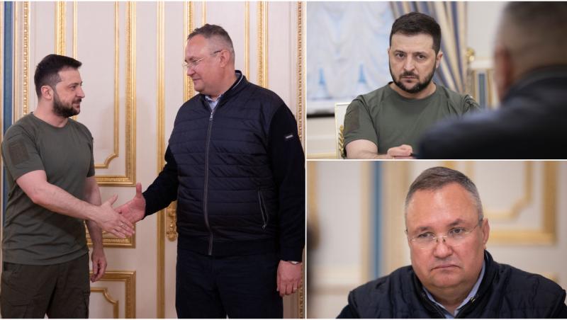 Colaj cu Volodimir Zelenski și Nicolae Ciucă în Ucraina