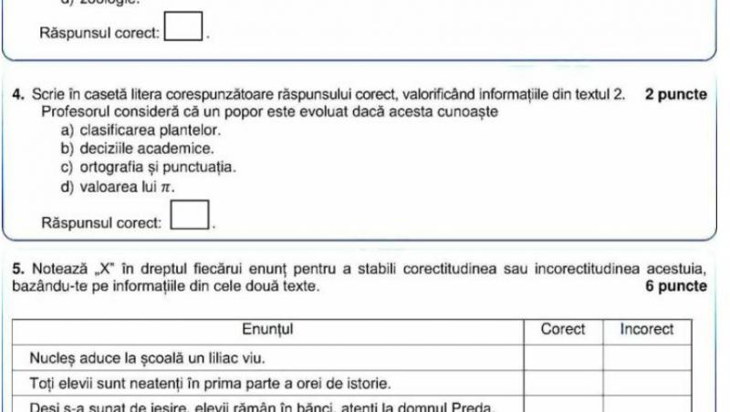 Simulare Evaluare Națională 2022 română: subiecte și barem de corectare. Cum se rezolvă subiectele primite de elevii de a 8-a