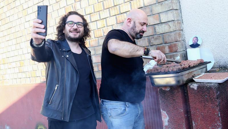 Chef Florin Dumitrescu, selfie la grătar cu Chef Cătălin Scărlătesc