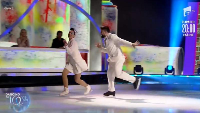 Dancing on Ice - Vis în doi, 9 aprilie 2022. Oase și Andreea Ureche au prezent un dans pe gheață superb. Ce a spus Mihai Petre
