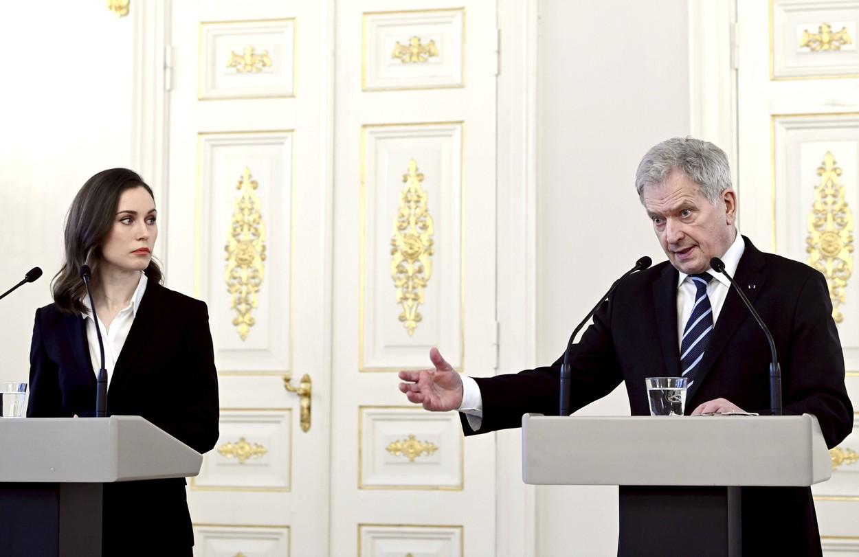 Preşedintele Finlandei Sauli Niinisto şi premierul Sanna Marin