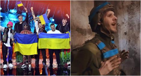 Momentul emoționant când un soldat ucrainean cântă piesa câștigătoare de la Eurovision 2022, pe sunetul bombelor VIDEO