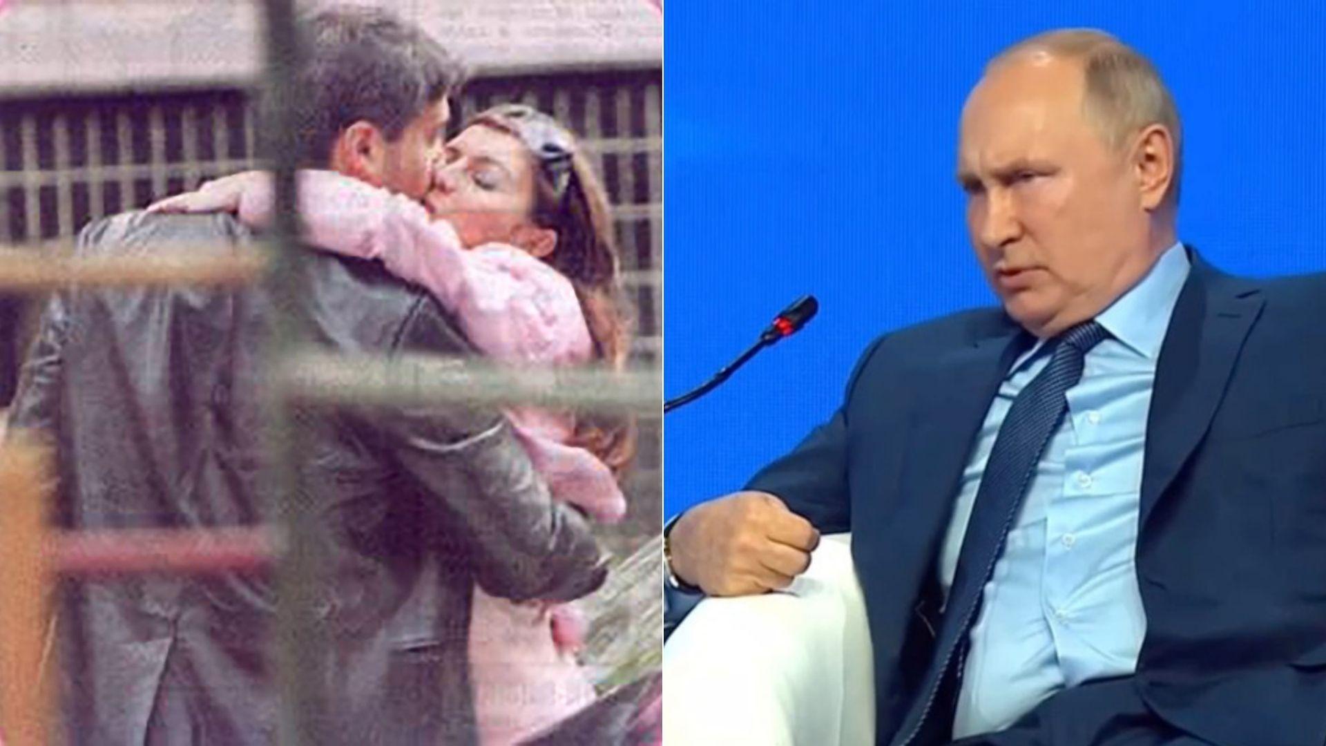 colaj de imagini cu vladimir putin, alina kabaeva si shalva museliani