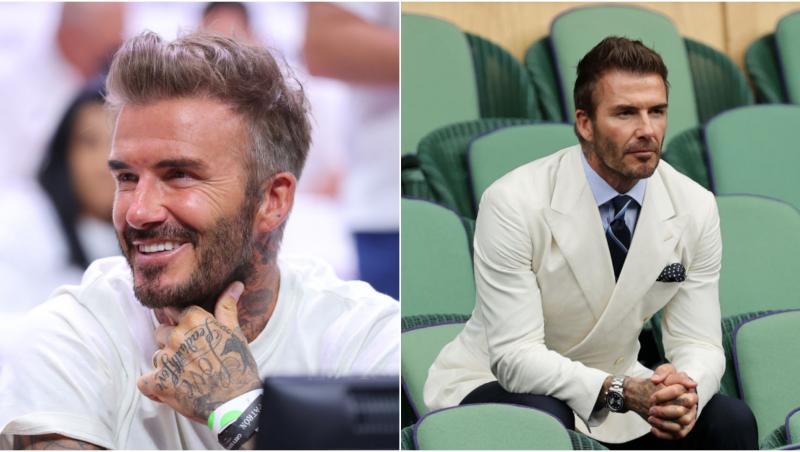 Colaj cu David Beckham în două ipostaze diferite