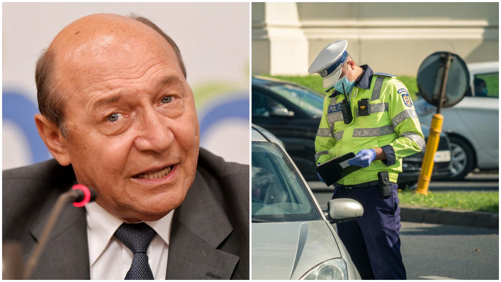 Colaj cu Traian Băsescu și un polițist