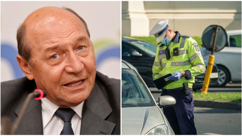 Colaj cu Traian Băsescu și un polițist