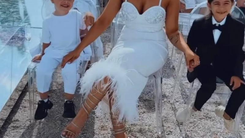 Betty Blue, fiica lui Florin Salam, a străluicit la nunta tatălui său în două rochii superbe
