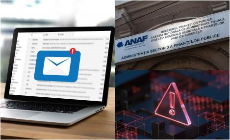 Un nou atac cibernetic în România, în numele ANAF. Specialiștii trag un semnal de alarmă „Atenție! Emailuri false”