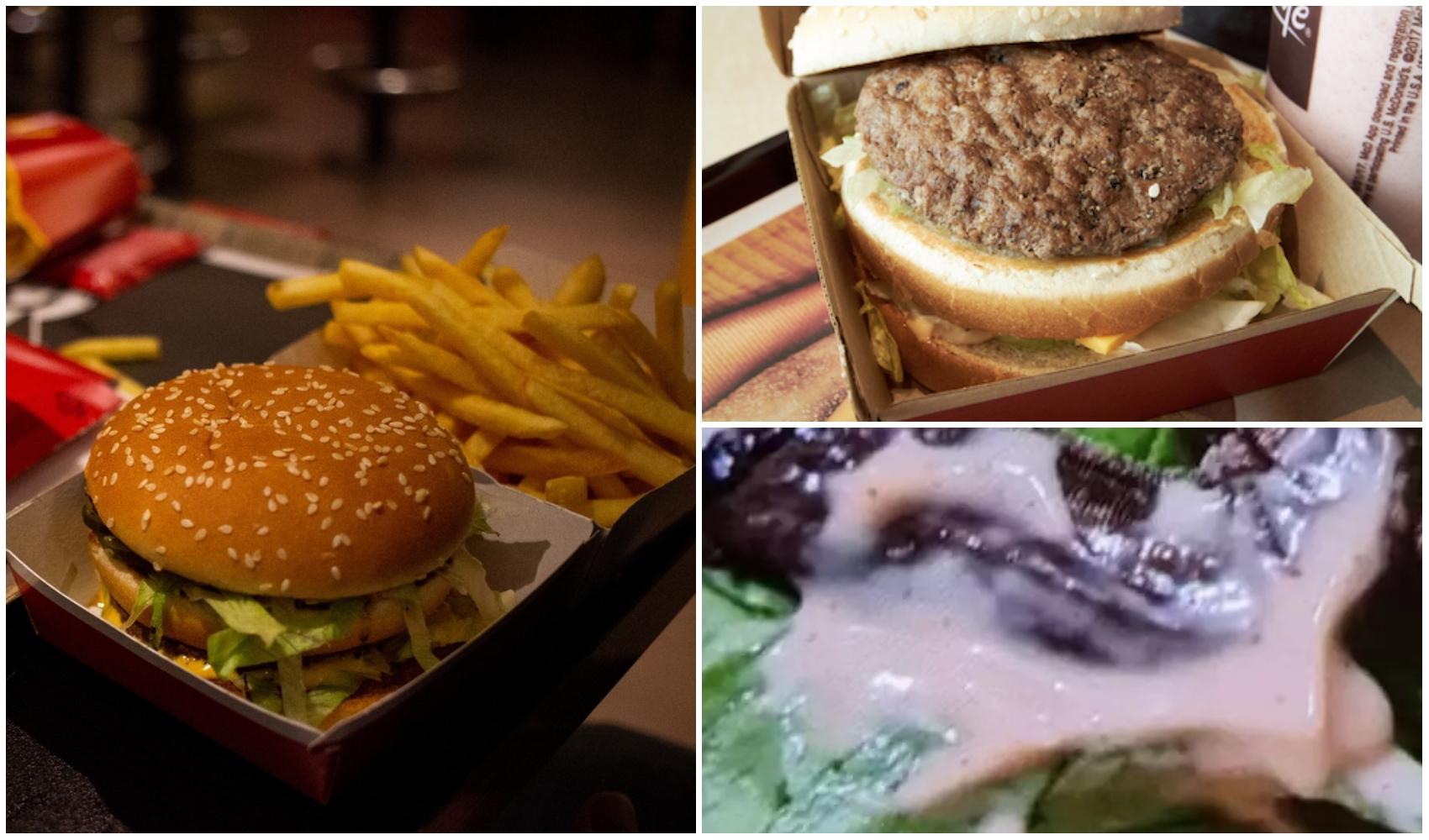 colaj foto cu burger comandat la fast food