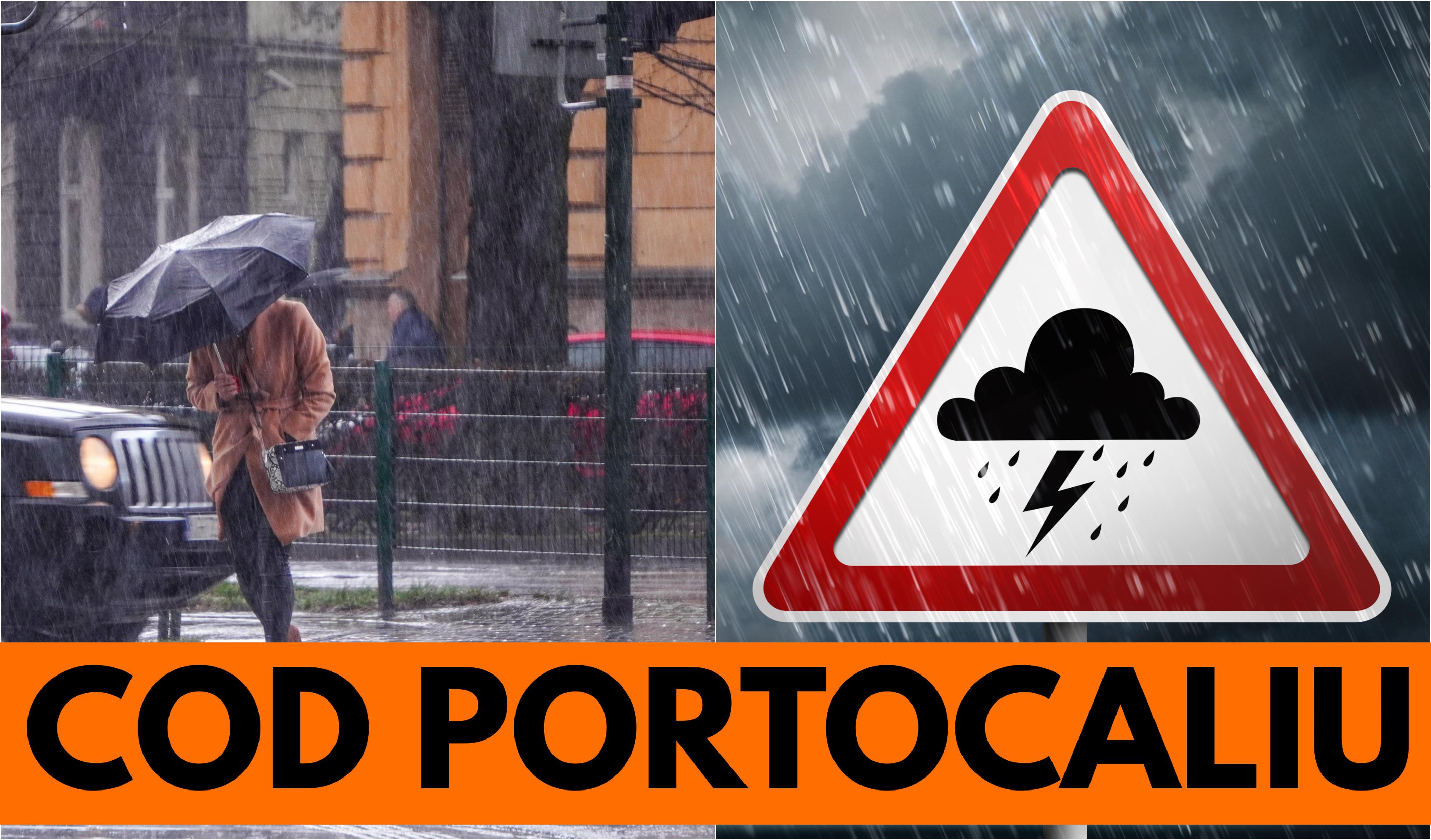 Alertă ANM! Cod portocaliu de ploi, vijelii și fenomene extreme în România! Avertizare meteo pentru 14 județe ale țării
