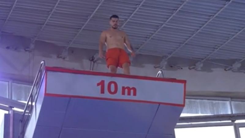 Ion Șaulescu, fost concurent Mireasa, a sărit de la 10 metri, la Splash! Vedete la apă 2022