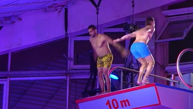 Splash! Vedete la apă, episodul 4 din 14 august 2022. Bănel Nicoliță și Nick Casciaro au sărit împreună de la 10 metri