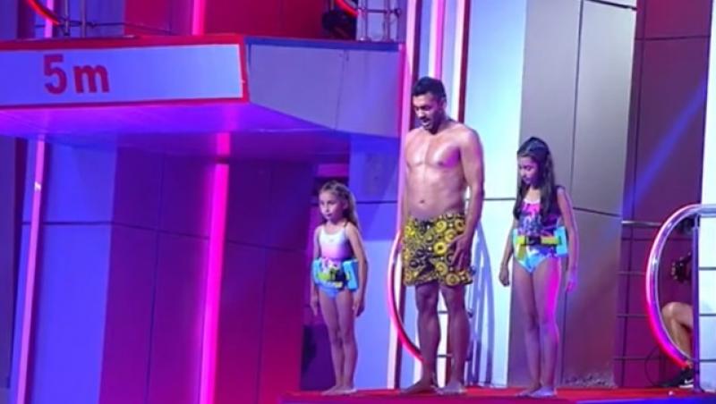 Splash! Vedete la apă, episodul 4 din 14 august 2022. Bănel Nicoliță a sărit alături de fiicele lui și i-a emoționat pe toți