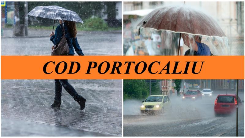 Meteorologii au emis un cod galben și un cod portocaliu de ploi abundente și vânt puternic pentru mai multe zone din România