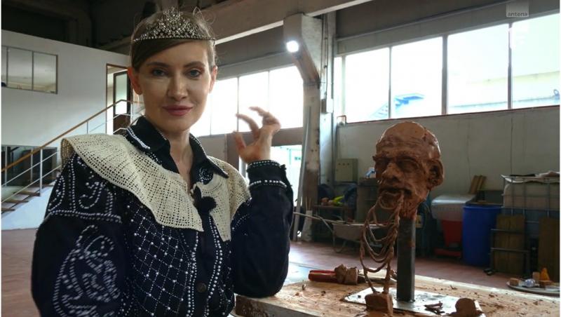 Iulia Albu a fost încântată că a avut ocazia de a modela un craniu și a precizat că și-a dorit să studieze un master în sculptură