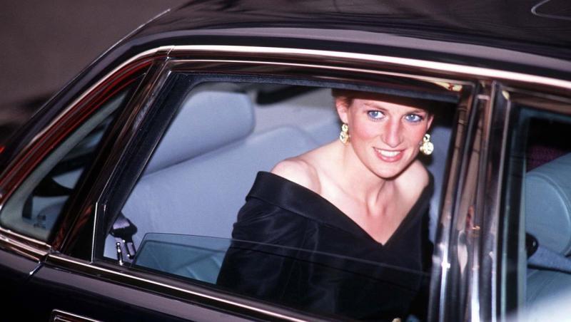 Prințesa Diana în mașină